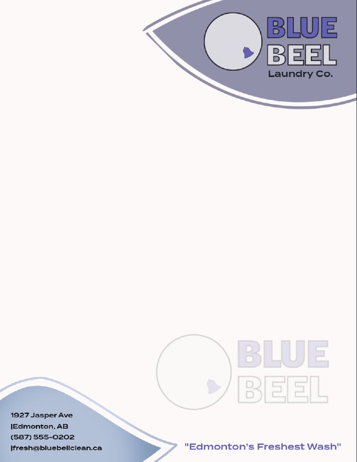 Blue Bell Laundry Co. letterhead
